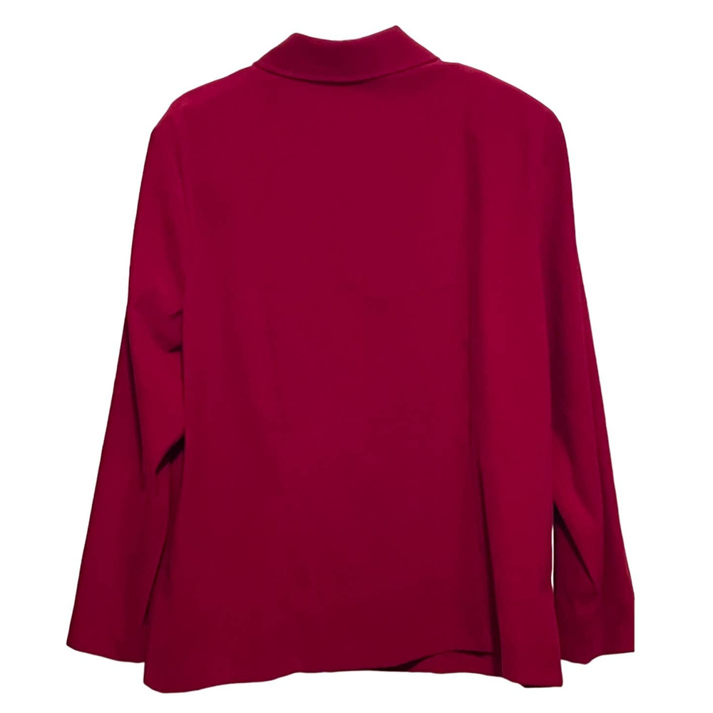 Notations Woman‎ Red Zipper Felt Jacket Black Embroidered Design Size 2X - Picture 3 of 6